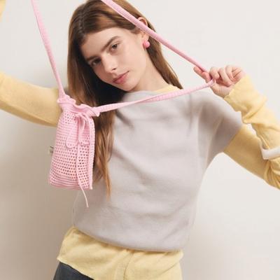 Crochet Mini Bag Light Pink