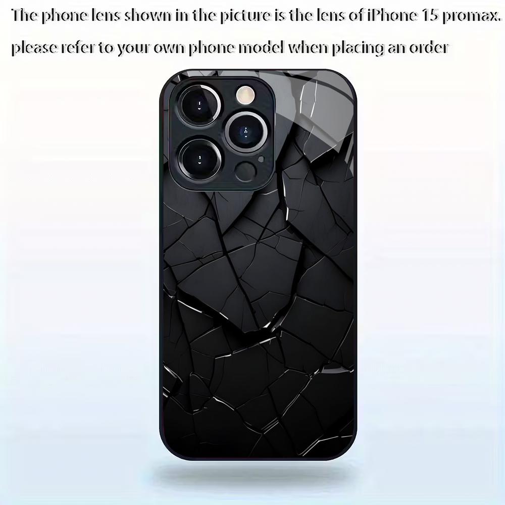 Creative crack pattern tempered glass phone case suitable for iPhone 17 16 15 14 13 12 11 Pro/Max/Plus shockproof back cover