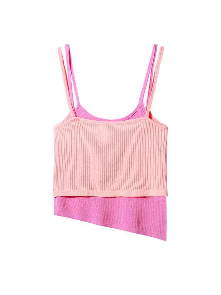 Süßes & Würziges Damen Zweiteiler Camisole Weste: Neues Sommer-Schlankmachendes Sexy Ärmelloses Oberteil mit Taillenschnürung
