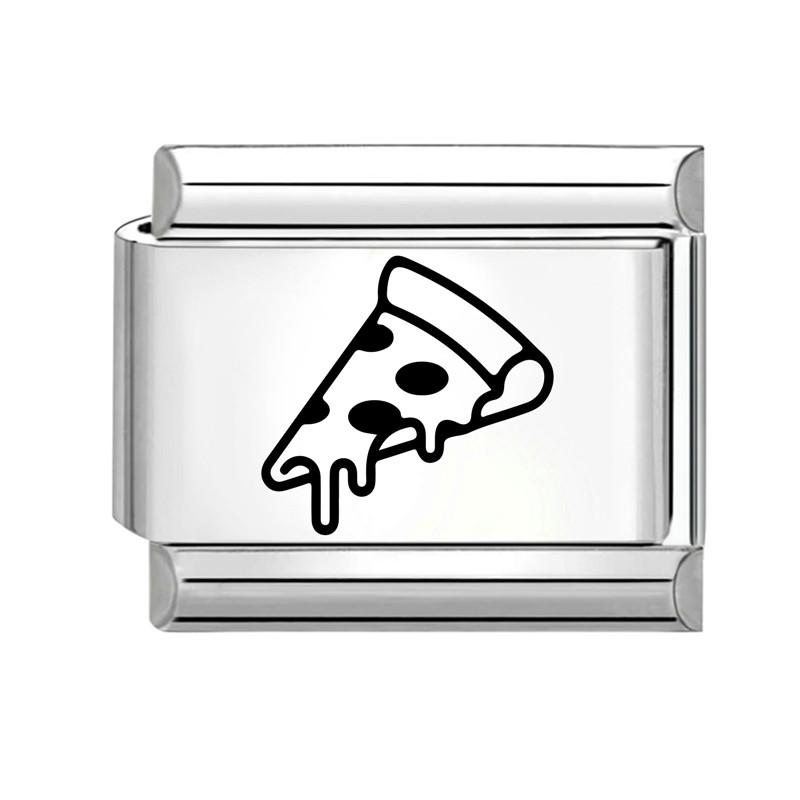 Fashion Cheese Painting Plate Lovely Cat Ball Heart Eyes Laser Engraving Charm Links Fit 9mm Stainless Steel Bracelet DIY Making