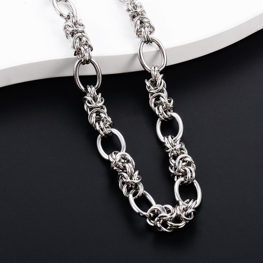 10mm Hiphop Tie a knot Link Chain Stainless Steel Necklace Bracelet High Quality Big Chain Necklace Punk Hiphop Jewelry