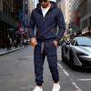Mens Heavyweight Fleece Loose Hooded Sweatshirt And Pants Casual Sport Two Piece Set