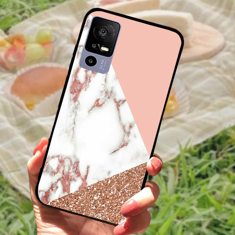 Weiche TPU-Handyhülle für TCL 40R 5G Stoßfeste Schwarze Schutzhülle Bumper für TCL 40 R 5G Schöne Modische Handy-Rückseite Fundas Coques