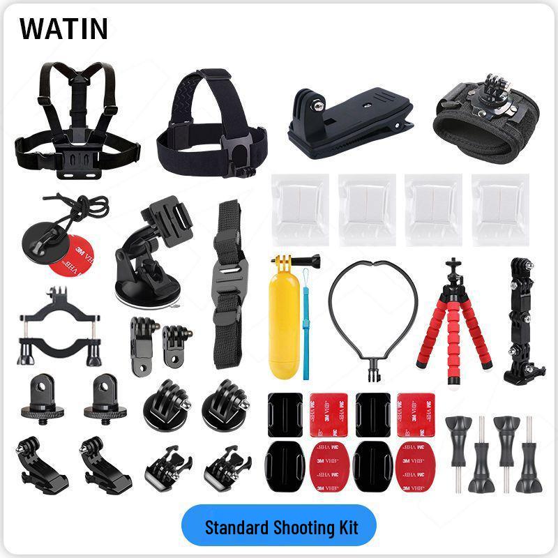 Universal Action Camera Accessories Set for GoPro, DJI Osmo, Xiaomi Yi: Perfect for Cycling & Diving