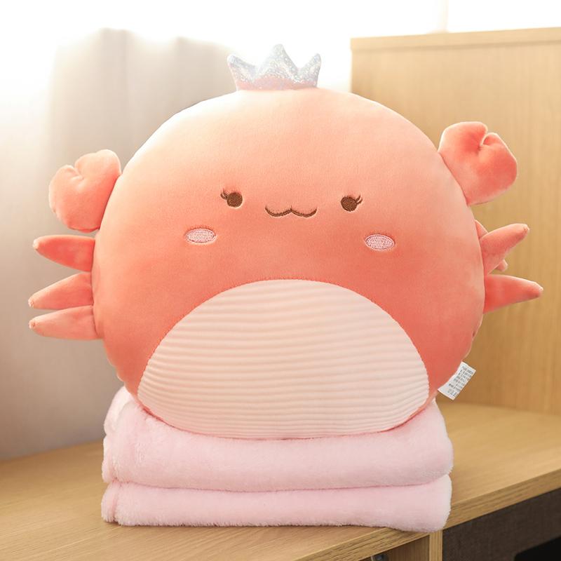 58Cm Squishy Crab Plush Pillow Hands Burner With Holes Underwater Animal Plushie Back Support Cushion Sofa Chair Decor Gift