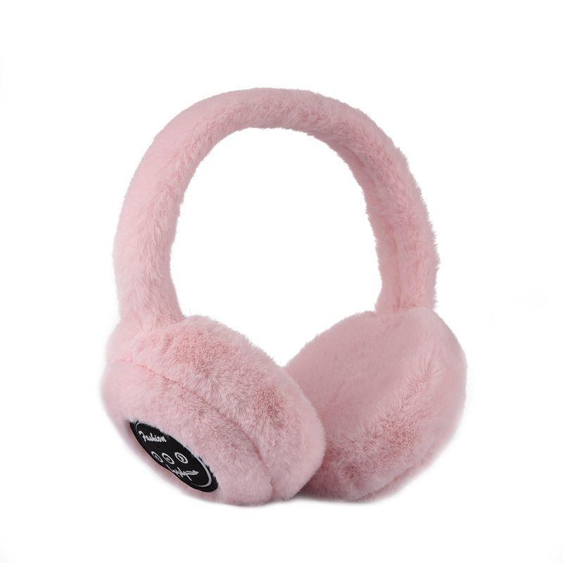 Plush Wireless Headphones, Warm Folding and Portable Computer Fuzzy Headset Women, 5.0 Wireless Earpiece for Autumn and Winter Sport Running