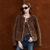 Sancai 2025 Winter Wool Blend Fur Coat