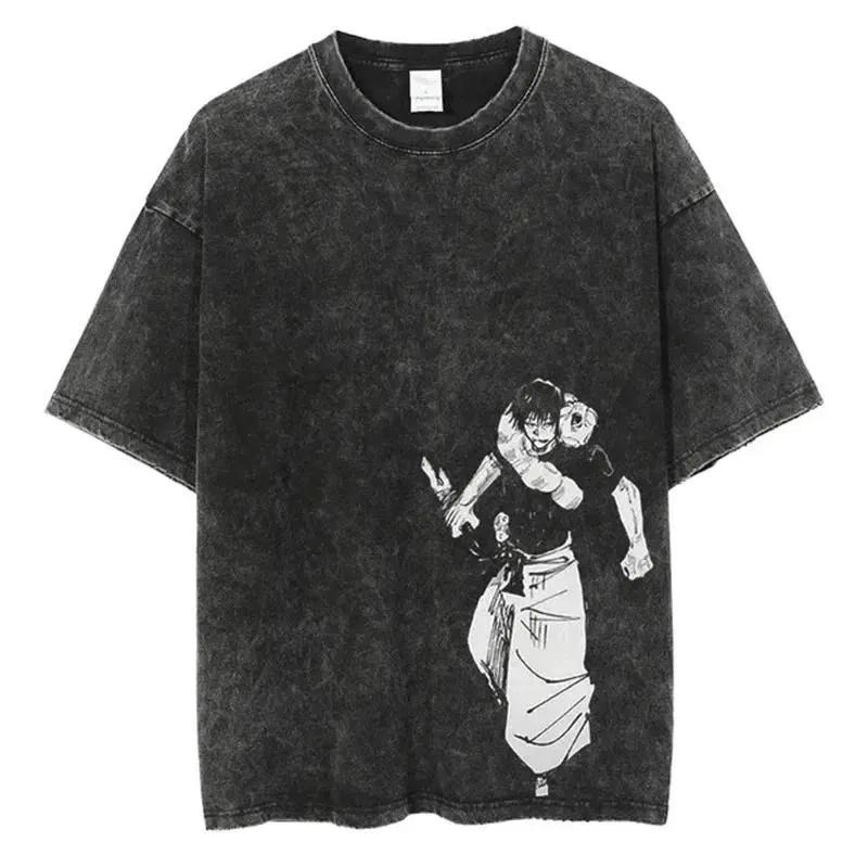 2026 Summer Fushiguro Toji Printed T Shirt Anime Jujutsu Kaisen Tshirt Men Women Casual Loose Tshirts Washed Cotton Tee Male