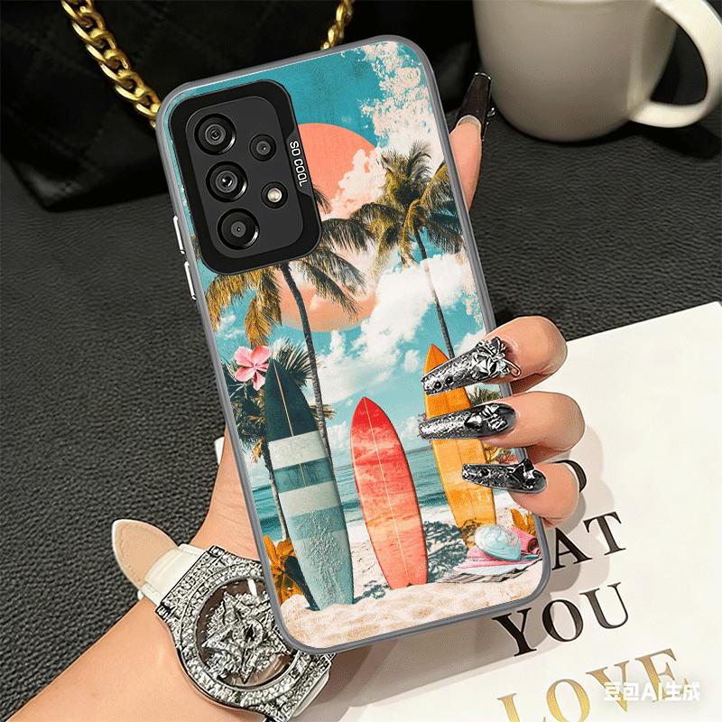 Surfboard Surfing Surf Summer Shockproof Phone Case for Samsung A17 A16 A15 A14 A37 A57 A36 A56 A26 A35 A55 A25 A34 A54 A24 A13