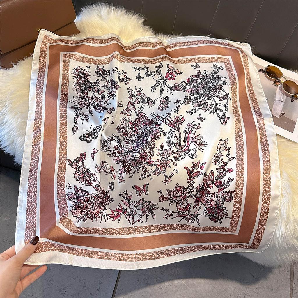 Korean New Versatile Fashion 71 Imitation Silk Square Scarf Women's High-end Sense Neck Protection Neck Scarf Silk Scarf