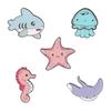 Trendy Animal Brooch In Metal Featuring Starfish Seahorse Shark And Jellyfish For Lovers Fashion
