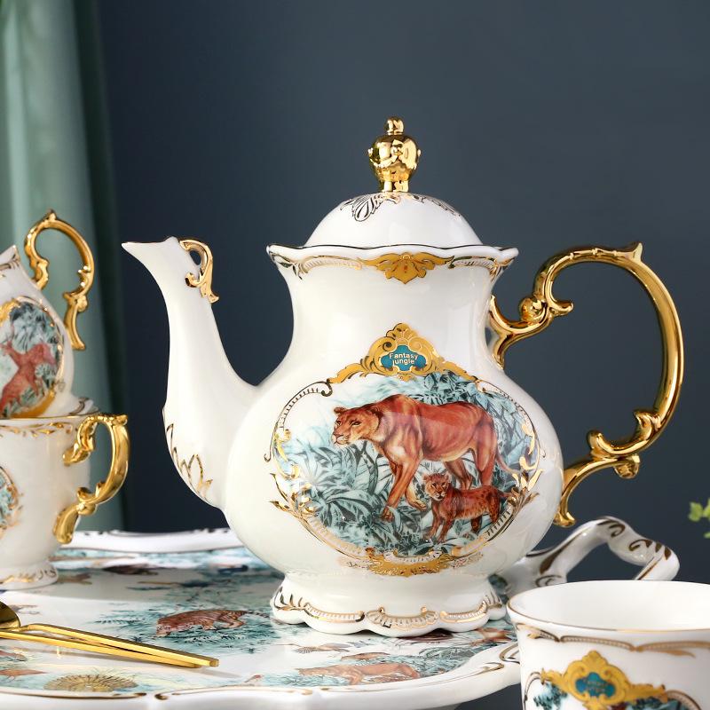 English Complete Set Of Coffee Set Creative Household Flower Tea Afternoon Tea Ceramic Tea Set Coffee Cup Saucer