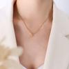 French Minimalist Fashion Stainless Steel 18k Gold Geometric Beads Zircon Necklace Women Spot