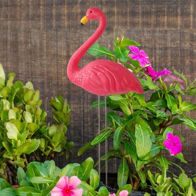 Socha vtáčika Figúrka na dvore Ornament na trávnik Tortový vrchnák Flamingo Záhradný kolík Socha pre kvetináč