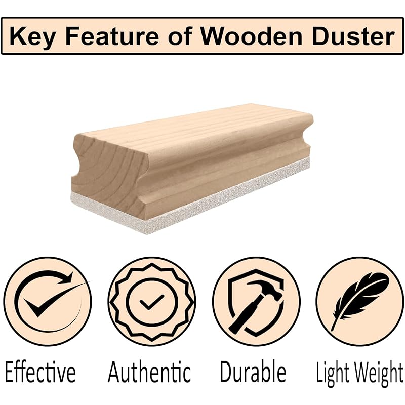 

Eduway Premium Delta Wooden White Board/Chalkboard Wooden Duster Eraser | Perfect Clean For Blackboard & Durable | Ideal 0