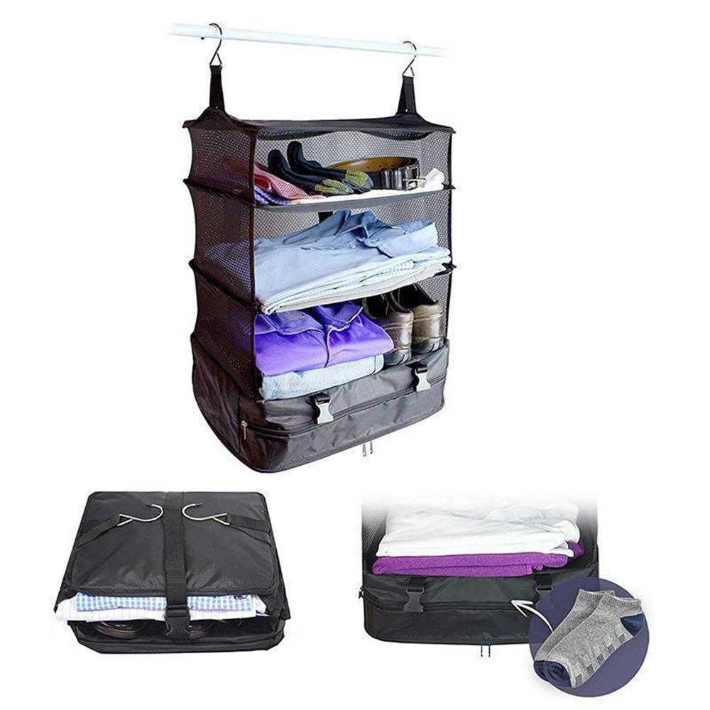 Foldable Hanging Travel Organizer – Portable Storage Bag for Clothes, Home & Dorm Use