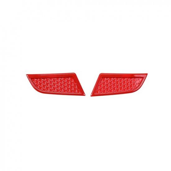 Red ABS Front Face Bumper Headlight Side Cover Trim For Toyota Tacoma 11-15