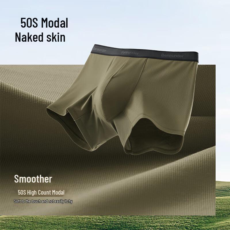 Beneath Men's Seamless 7A Antibacterial Modal Boxer Briefs