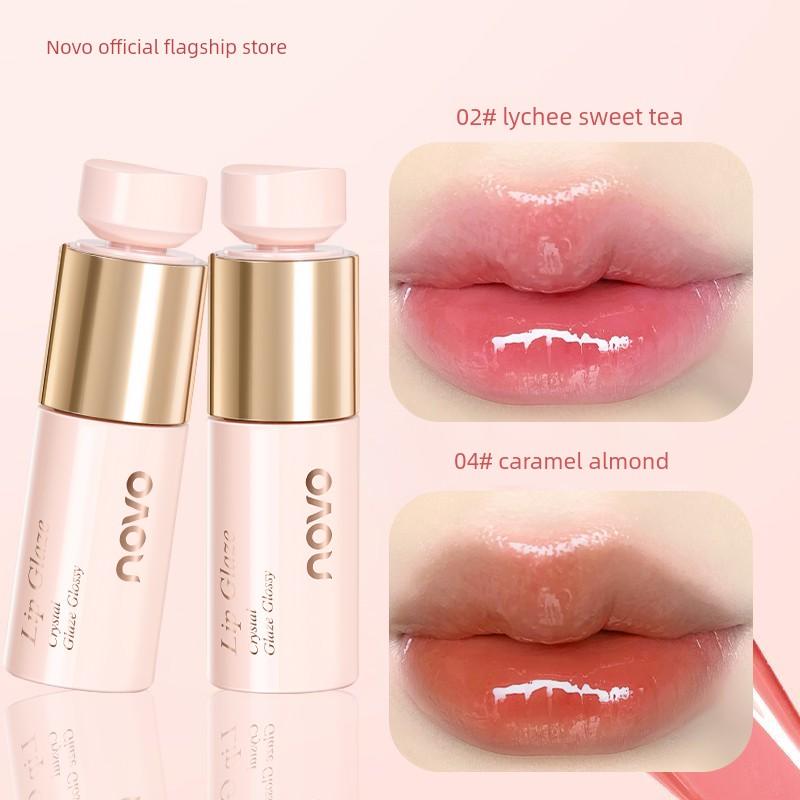 Novo Hydrating Lip Glaze for Plump Lips, Mirror-Like Lip Gloss, Brightening and Moisturizing, Leaves Lips Dewy and Non-Drying, Lip Makeup Online