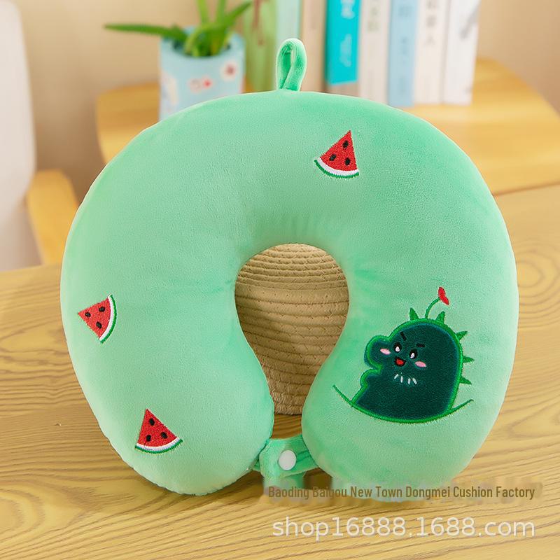 Cartoon U-Shaped Neck Pillow for Office, School, Travel, and Driving - Portable with Printed Logo