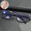 New Anti Blue Light Blocking Rimless Reading Glasses Women Men Square Frameless Presbyopic Computer Eyeglasses Diopters +1.0~4.0