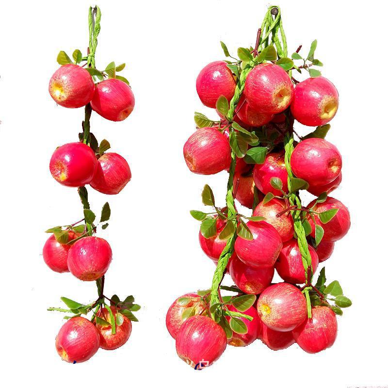 Farmhouse Restaurant Decor: Artificial Fruit Vine with Peaches, Apples, and Bananas.
