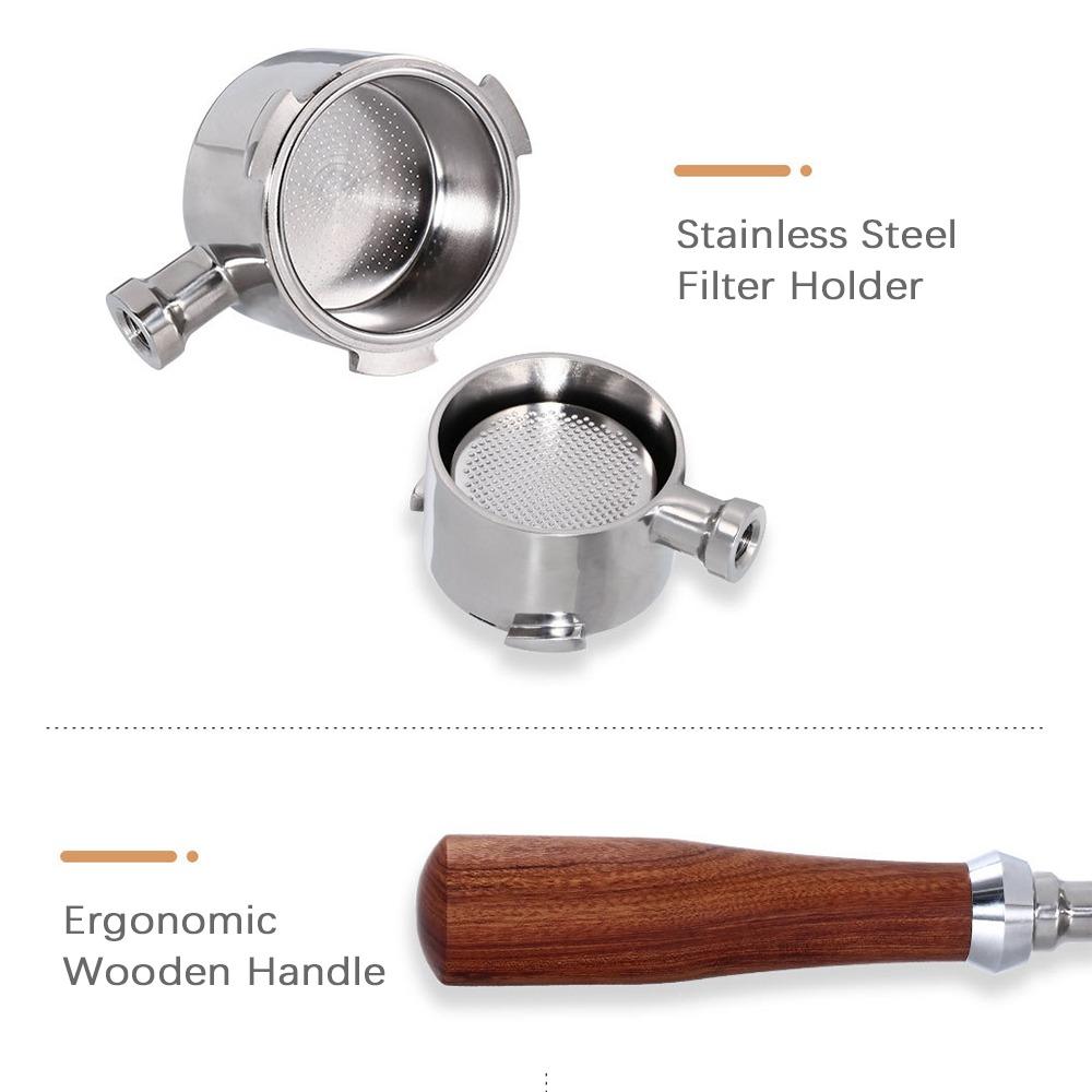 51mm Diameter Bottomless Portafilter 3-Ear Design Espresso Filter Holder Coffee Brewing