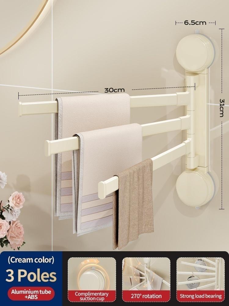 No Need To Drill Suction Cup Rotating Towel Rack Rotating Towel Rod In Bathroom Wall Towel Rod In Kitchen Shelf
