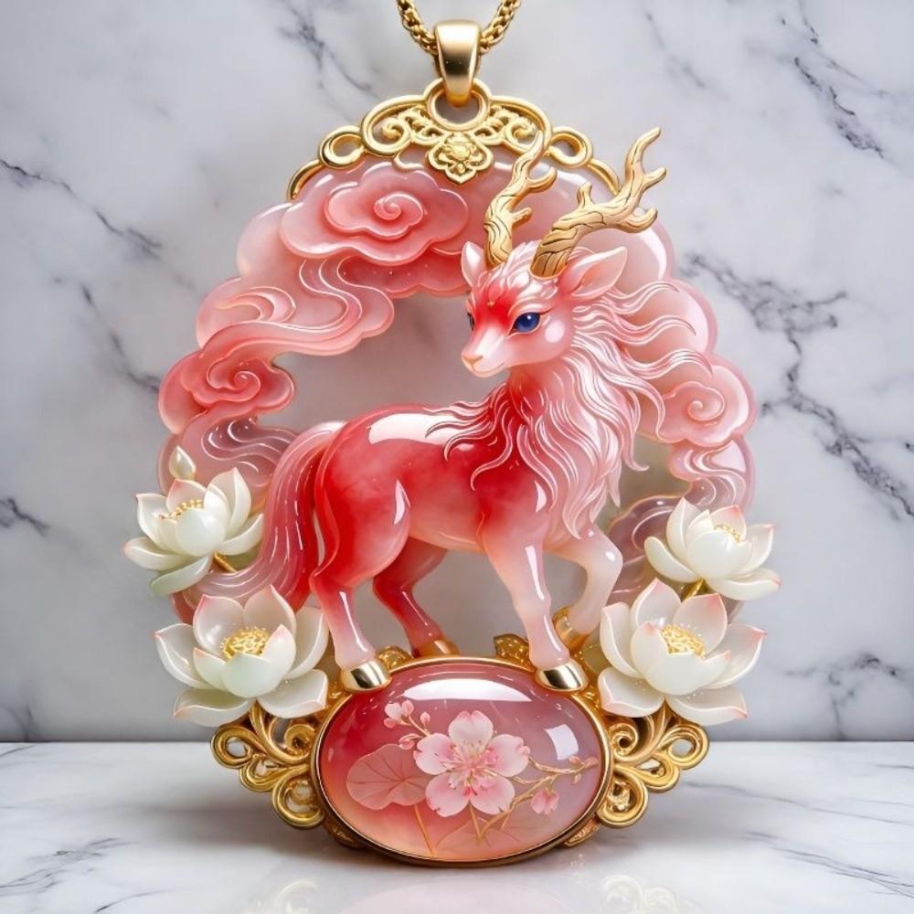 Exquisite Nine-tailed Vixen Pendant Deer Chinese Lion Clavicle Chain Daily Wear