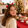 Knit Christmas Hat Headband for Women, Cute Finger Hat Party Hair Accessory