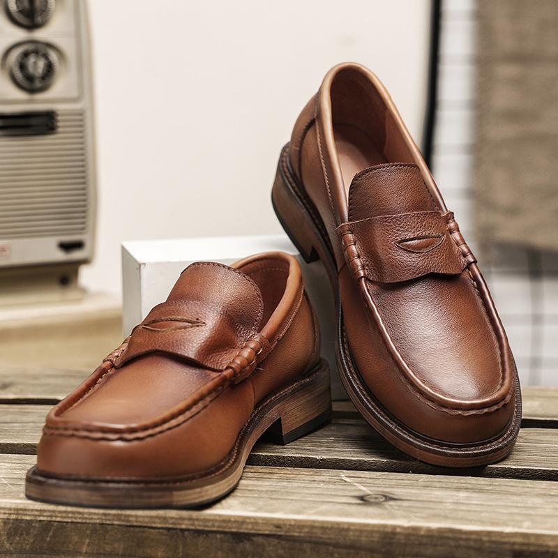 Echtes Leder Herren Freizeitschuhe Luxusmarke Herren Loafer Formelle Kleidung Mokassins Bequeme atmungsaktive Slip-on-Bootsschuhe Drive Flats