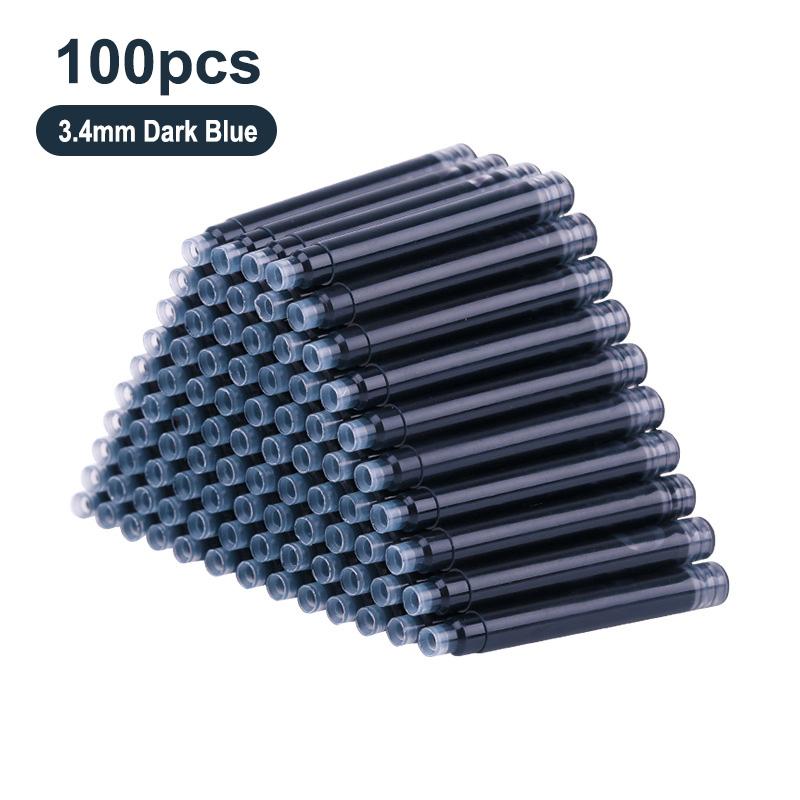 

100pcs Fountain Pen Ink Cartridge Refills Bottle 4 Color Disposable Dia 3.4mm 2.6mm School Office Stationery Supplies CW-160