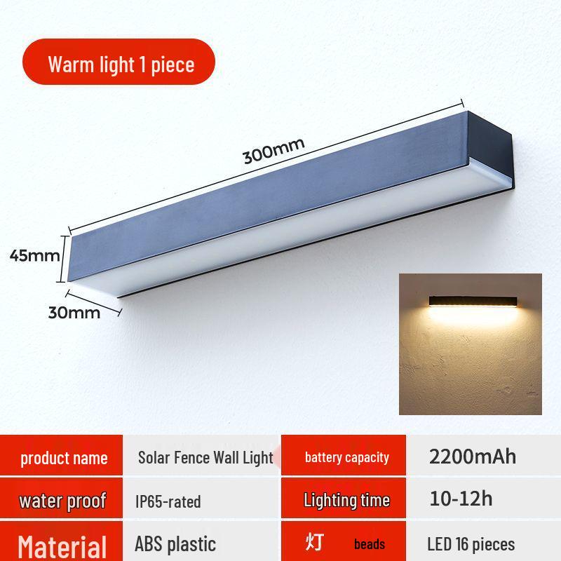 Solar Waterproof Wall Lamps for Garden, Villa, Courtyard, Balcony, and Fence Lighting