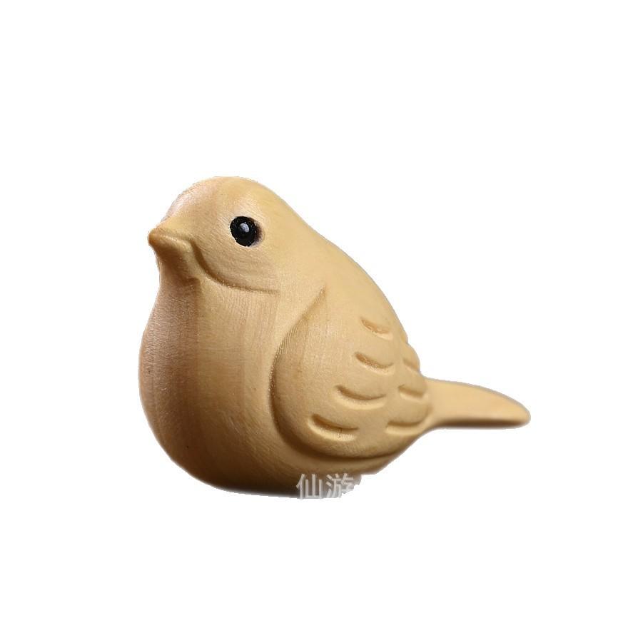 Magpie Creative Bird Wood Carving Cute Pet Handicrafts Small Ornaments Wood Carving Wooden Zodiac  Decorative Figurines