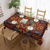 Vibrant African American Festival Tablecloth Tribal Ethnic Pattern Cultural Table Cover for Dining Kitchen Holiday Party