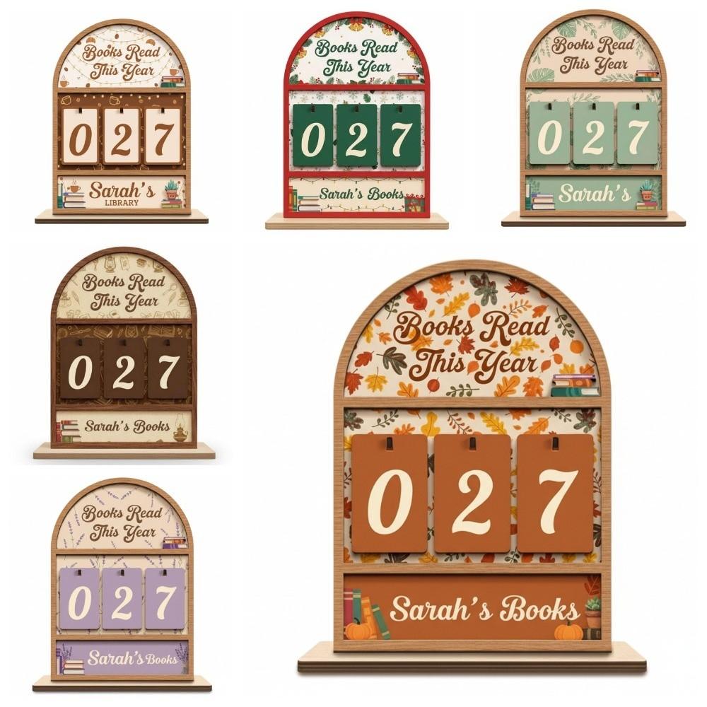 Wooden Books Read Tracker Standing Books Read This Year Reading Counter Portable Book Lovers Gift Reading Challenge Tracker
