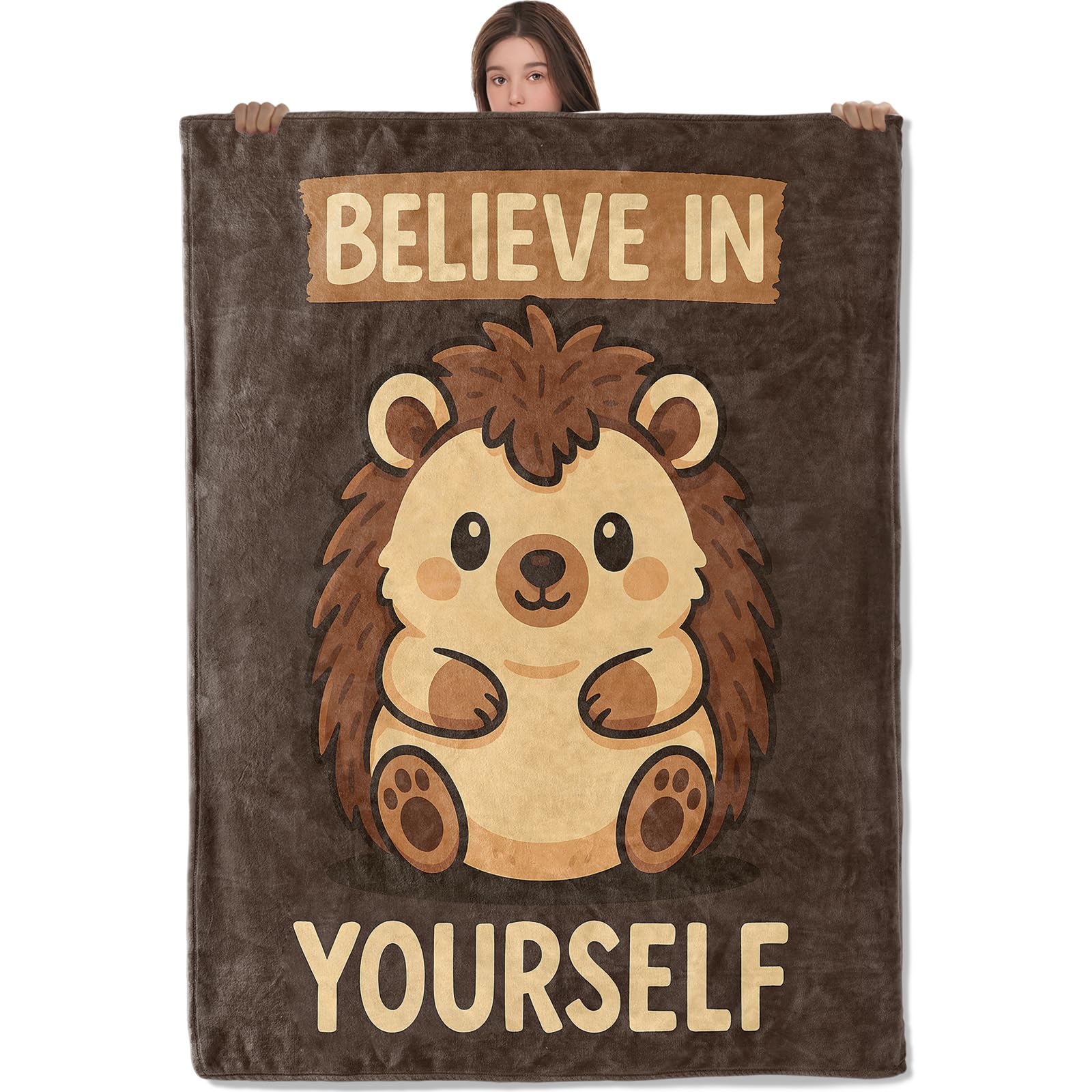 

Cute Hedgehog Throw Blanket Super Soft Cozy Lightweight Fuzzy Comfy Flannel Blanket Plush for Couch, Sofa, Bed, Travel, Camping 75x90cm