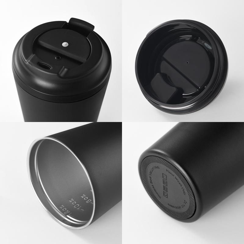 12oz Stainless Steel Insulated Coffee Cup with Scale - 7th Gen Portable Travel Mug