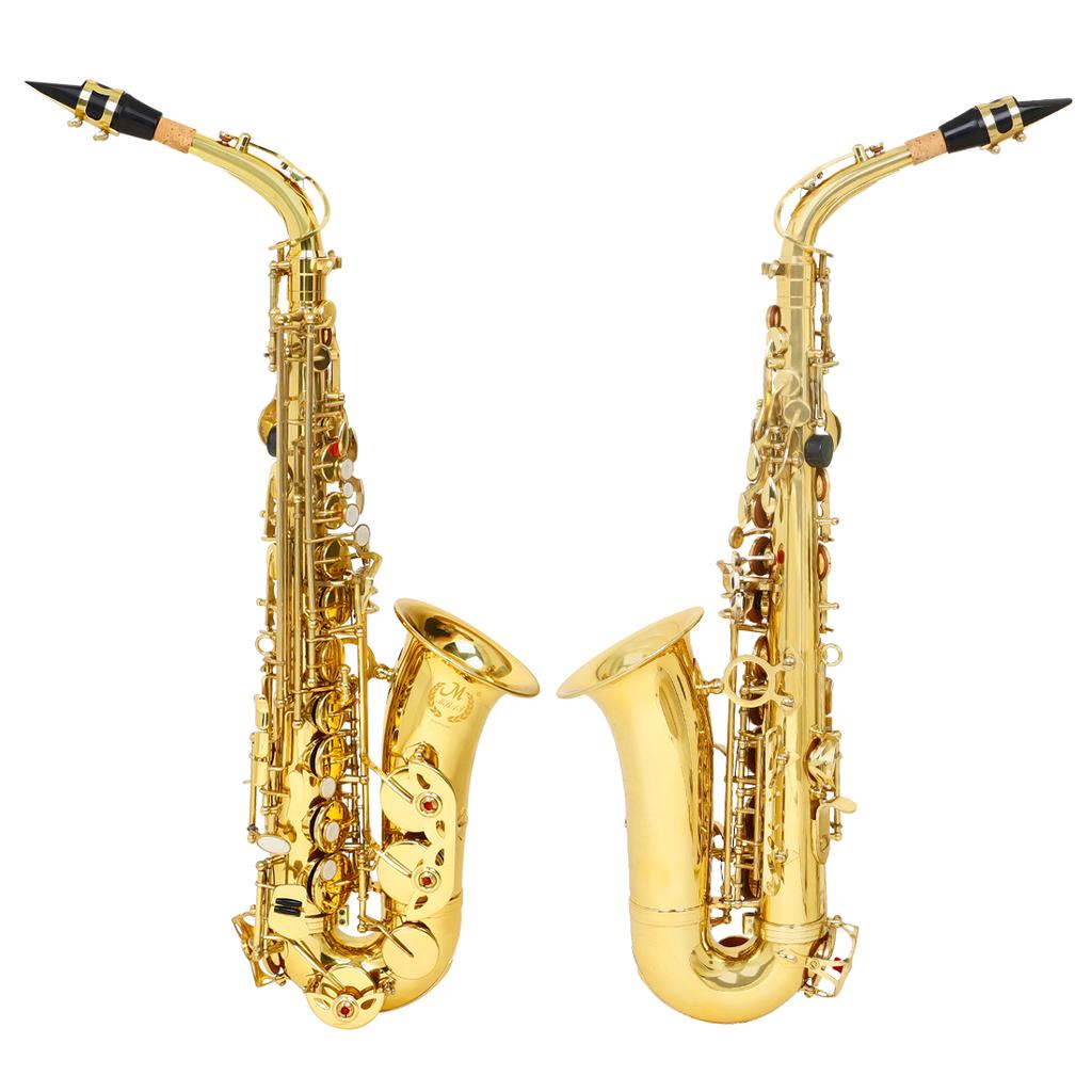 M MBAT Sax Model Gold Lacquer E Flat Alto Saxophone Eb Professional High Brass Tube Materical with Case Gloves Accessories