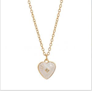

2026 Shell Peach Heart Necklace Women S Collarbone Chain Temperament Trendy Internet Celebrity Simple Temperament Neck Chain Accessories Women