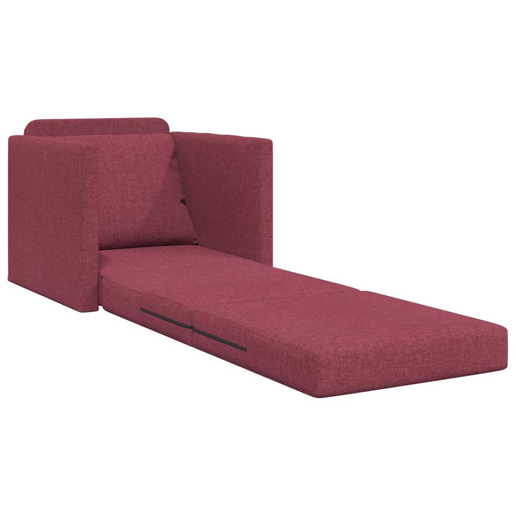 Wine Red Sleeper Sofa 74 X 77 X 81 Cm Fabric