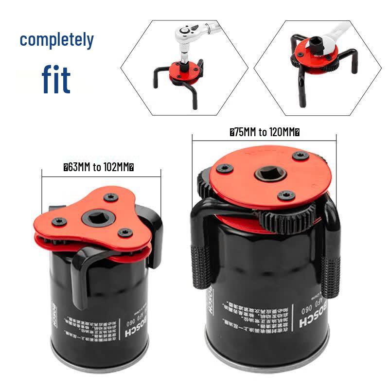 Three-Jaw Oil Filter Wrench