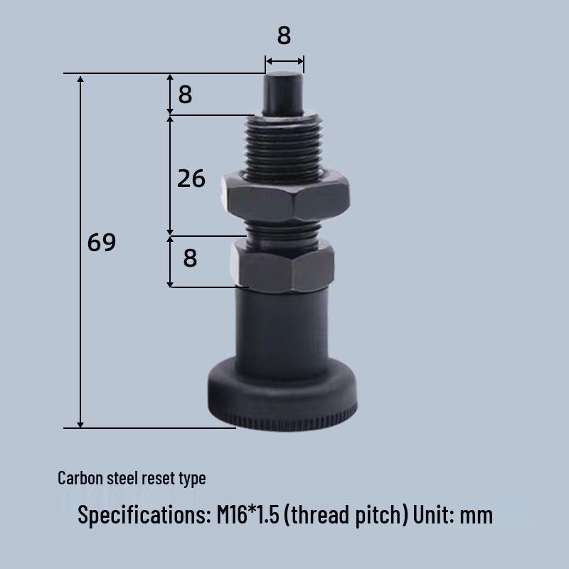 

Самоконтрящийся плунжер с ручкой из нержавеющей и углеродистой стали с мелкой резьбой