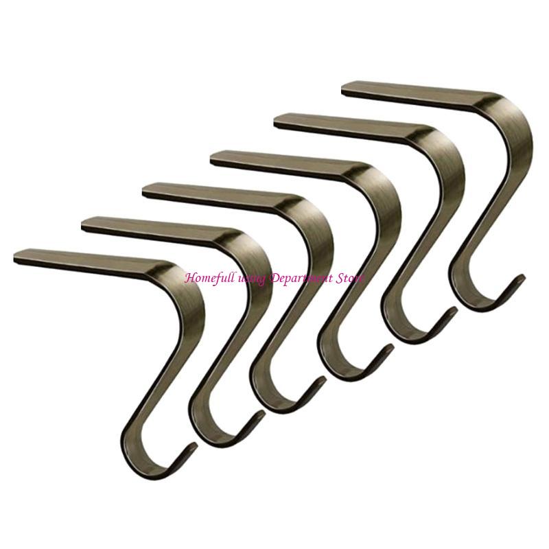 Christmas Stocking Hangers Metal Hanging Hooks for Fireplaces Accessories Mantel Ornaments Holders Party Supplies