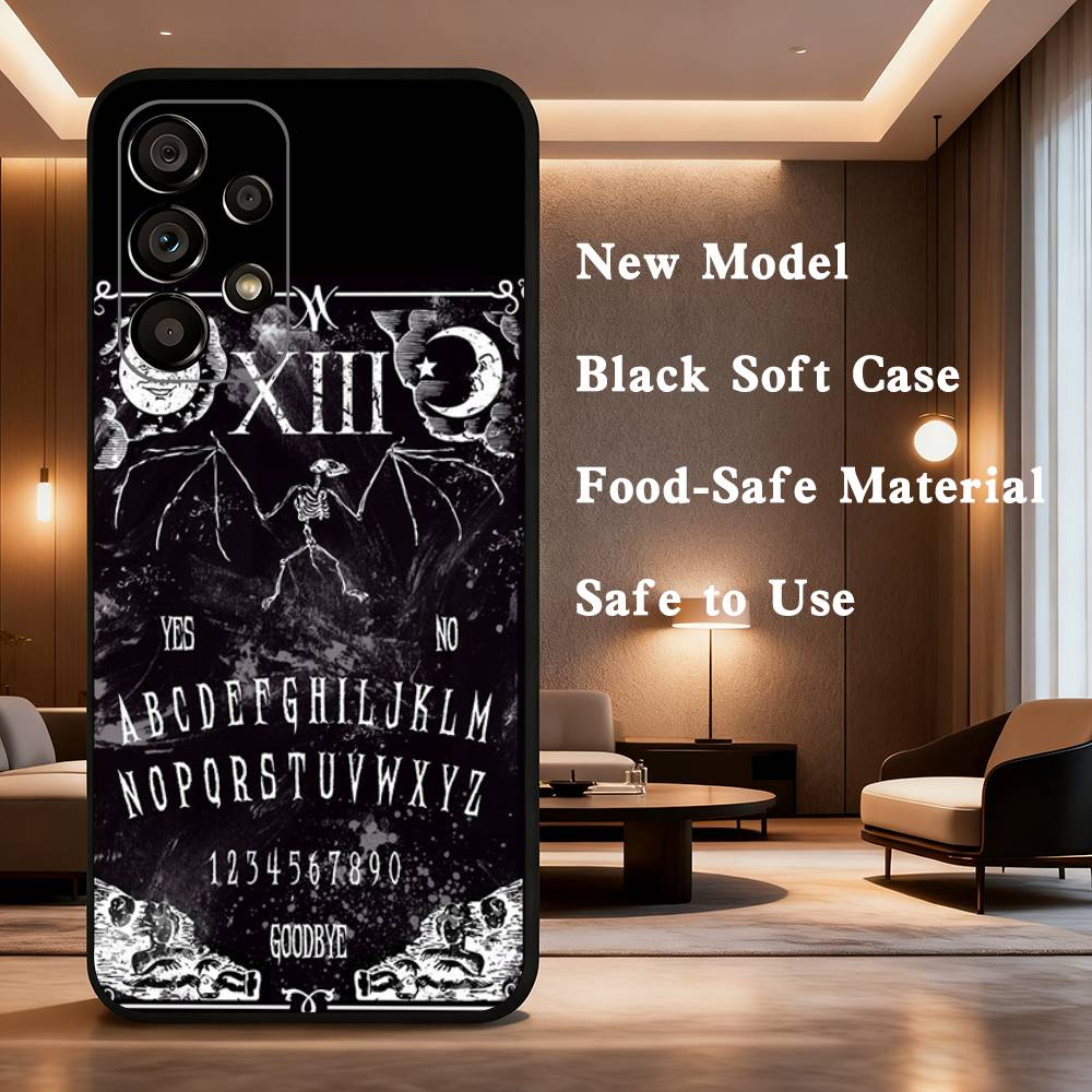 Supernatural Art Ouija Board For Samsung Galaxy A73,31,71,53,32,72,Note,22,41,8,9,52,J7,Soft Black Silicone Cover Case