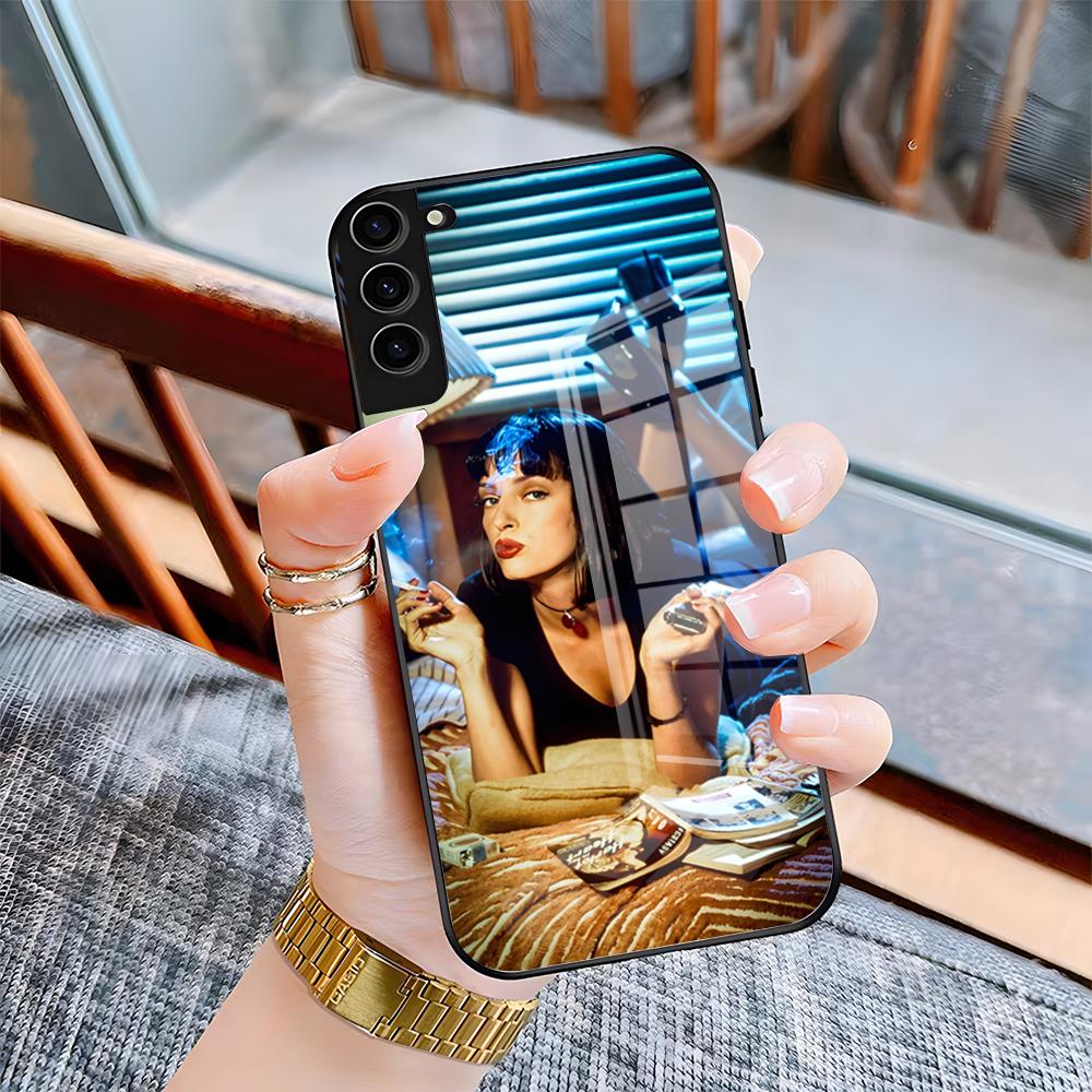 

Чехол для телефона из фильма «Криминальное чтиво» P-Pulp Fiction для Samsung S25 Plus S20 S20 Plus S22 Ultra S23 FE S21 Plus S21 Ultra Стеклянная крышка Samsung S24