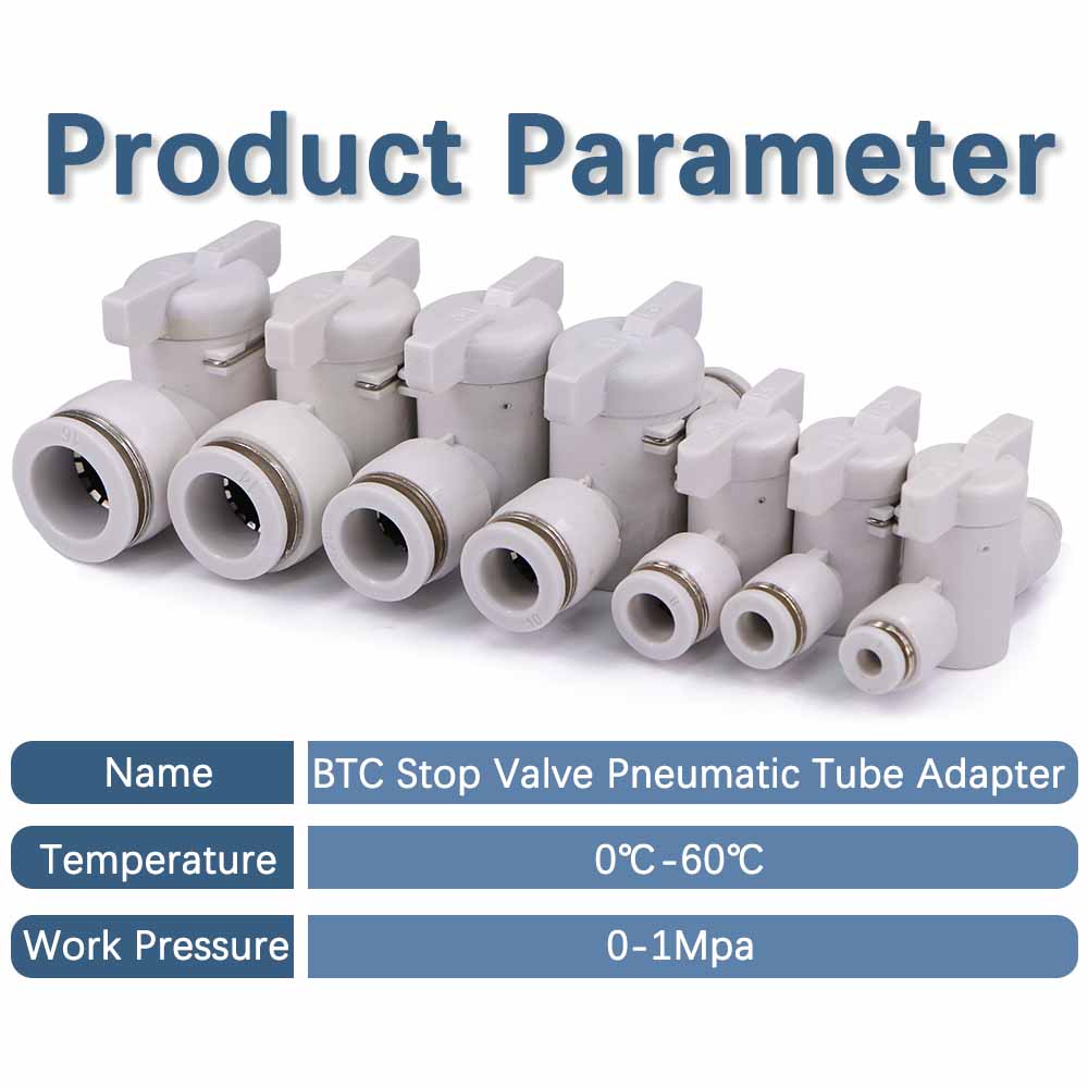 4-16mm Hand Valve Hose Adapter Slip Lock Quick Insert Release Connector PE Tubing Fitting Stop Water Shut Off Pneumatic Joints