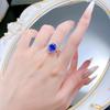 2025 S925 Silver Blue Flower Oval Ring - European & American Style