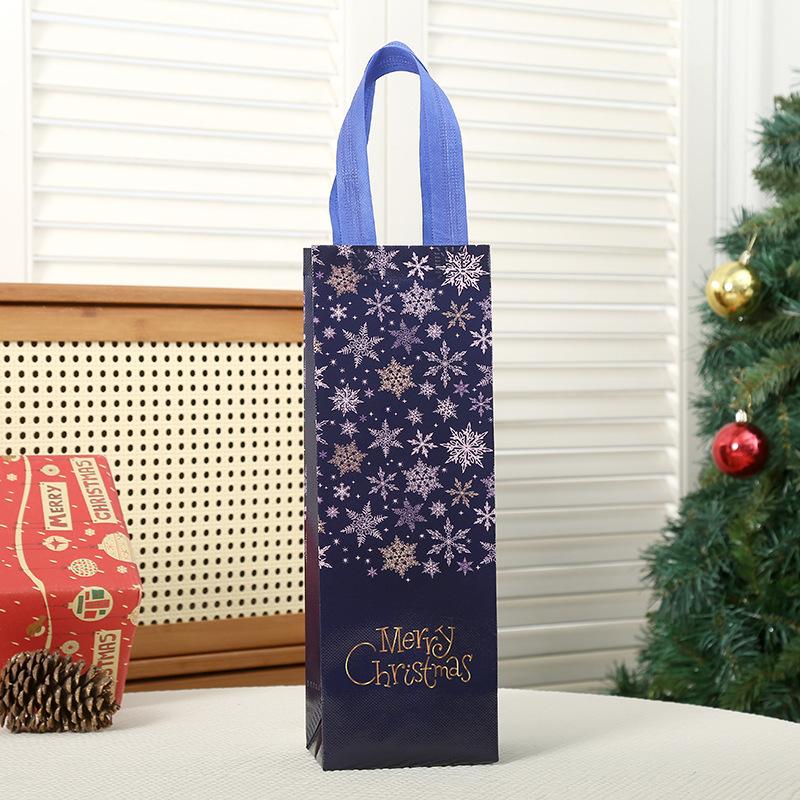 12pcs Non Woven Fabric Material Christmas Handbag Birthday Party Champagne Bag Colorful Red Wine Packaging Bags General Alcoholic Beverages