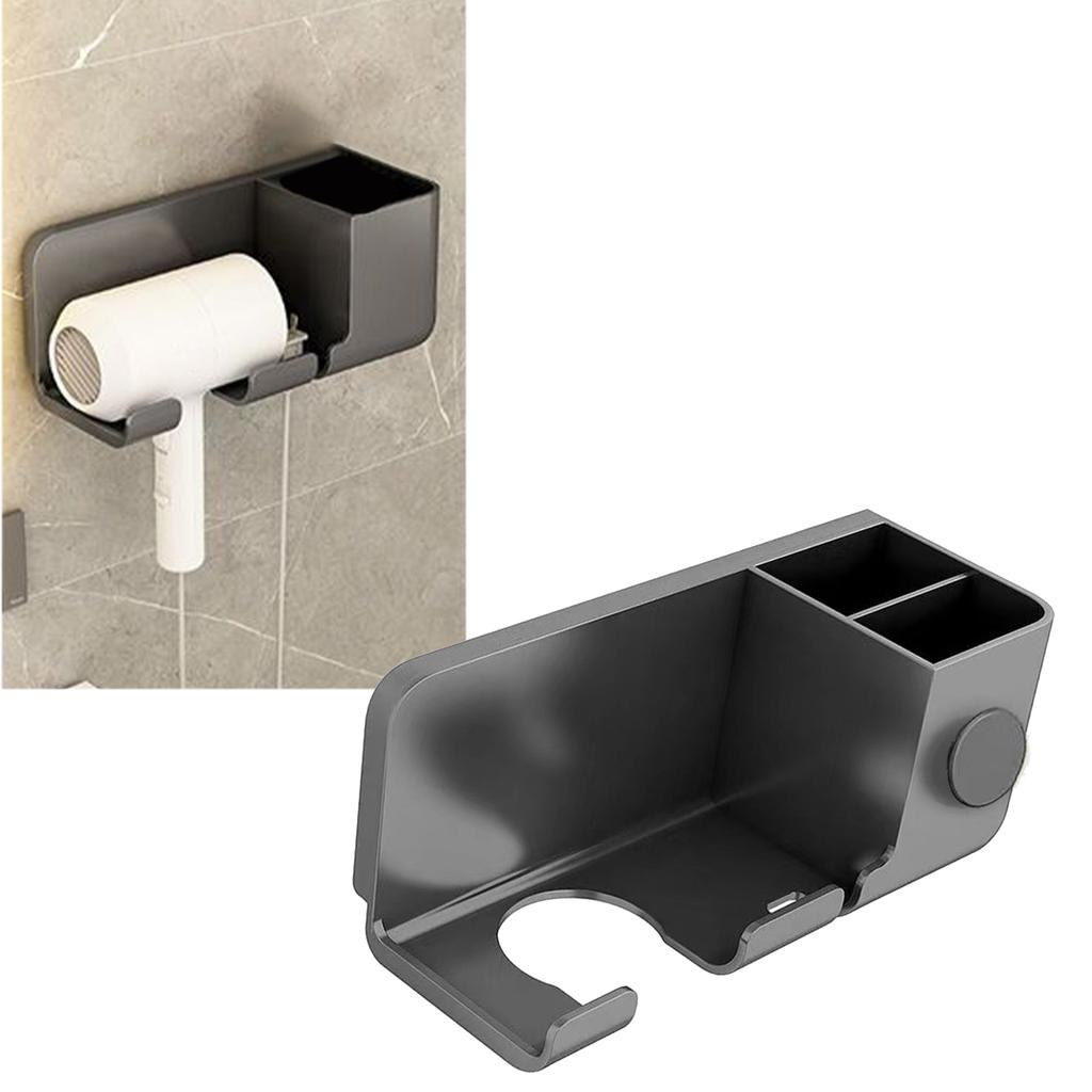 Hair Dryer Holder Wall Mounted Stable Saving Space Blow Dryer Hanger Waterproof Rustproof Plastic Blow Dryer Holder
